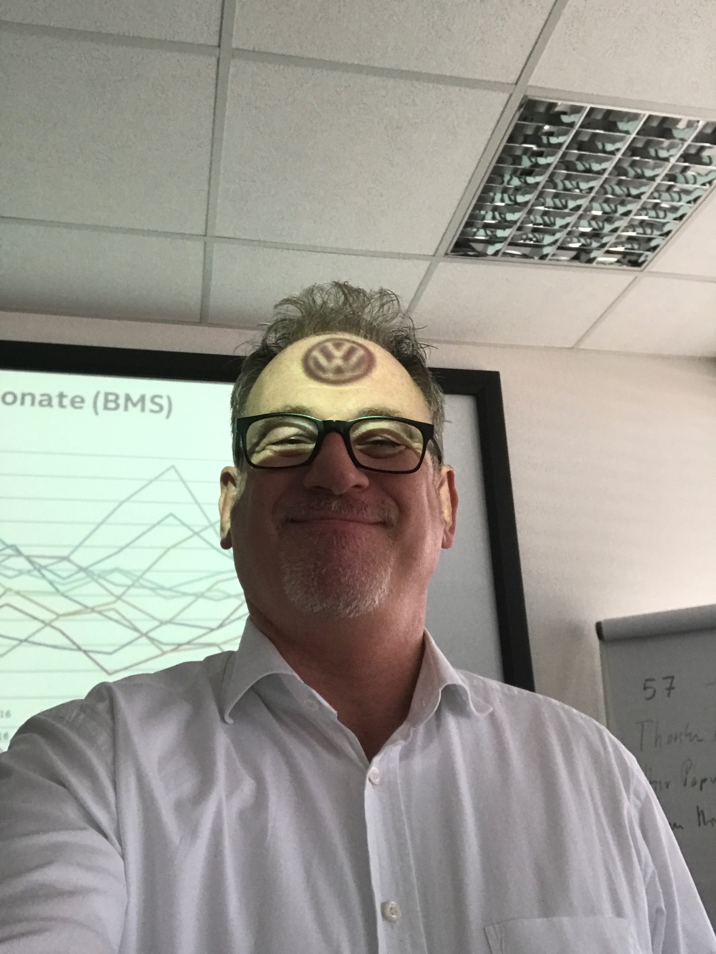 Martin Buchstaller at a Volkswagen meeting — presenting to colleagues